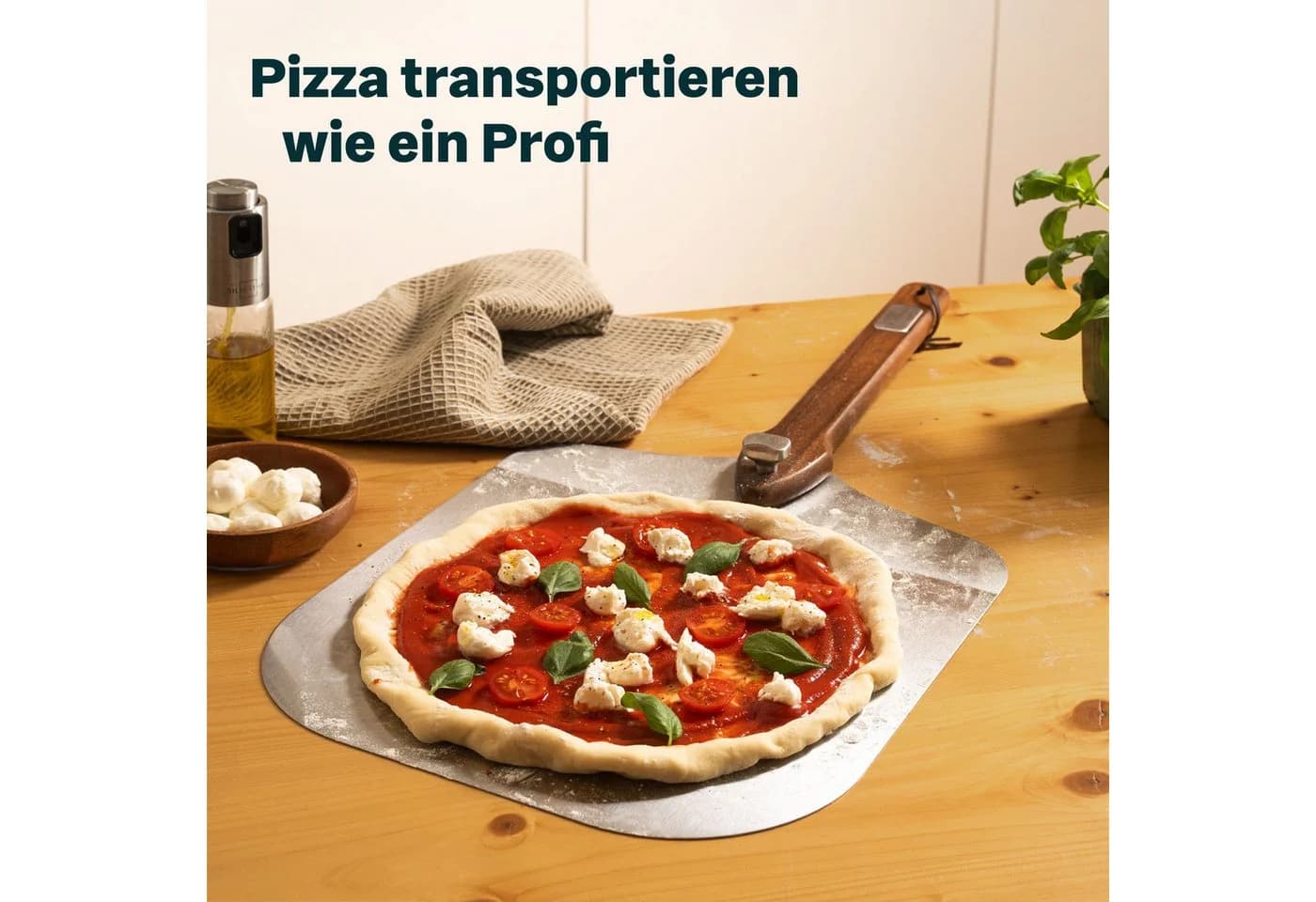 SILBERTHAL Pizzaschieber Edelstahl Klappbar mit Holzgriff