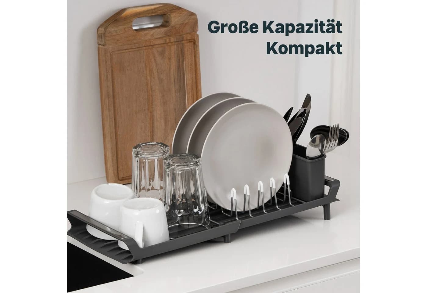 SILBERTHAL Geschirrständer Abtropfgestell ausziehbar Silber - Bild 3