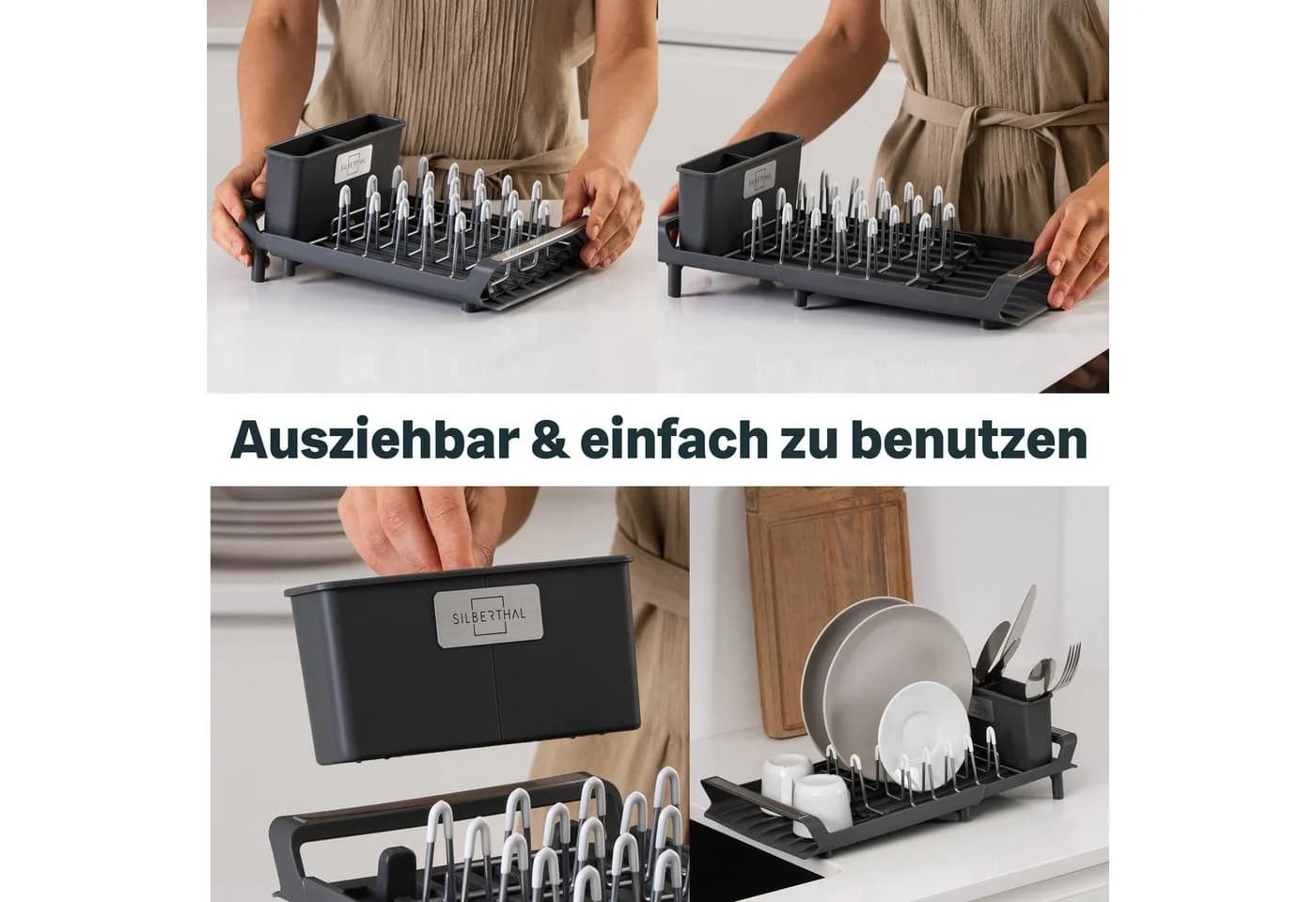 SILBERTHAL Geschirrständer Abtropfgestell ausziehbar Silber - Bild 5