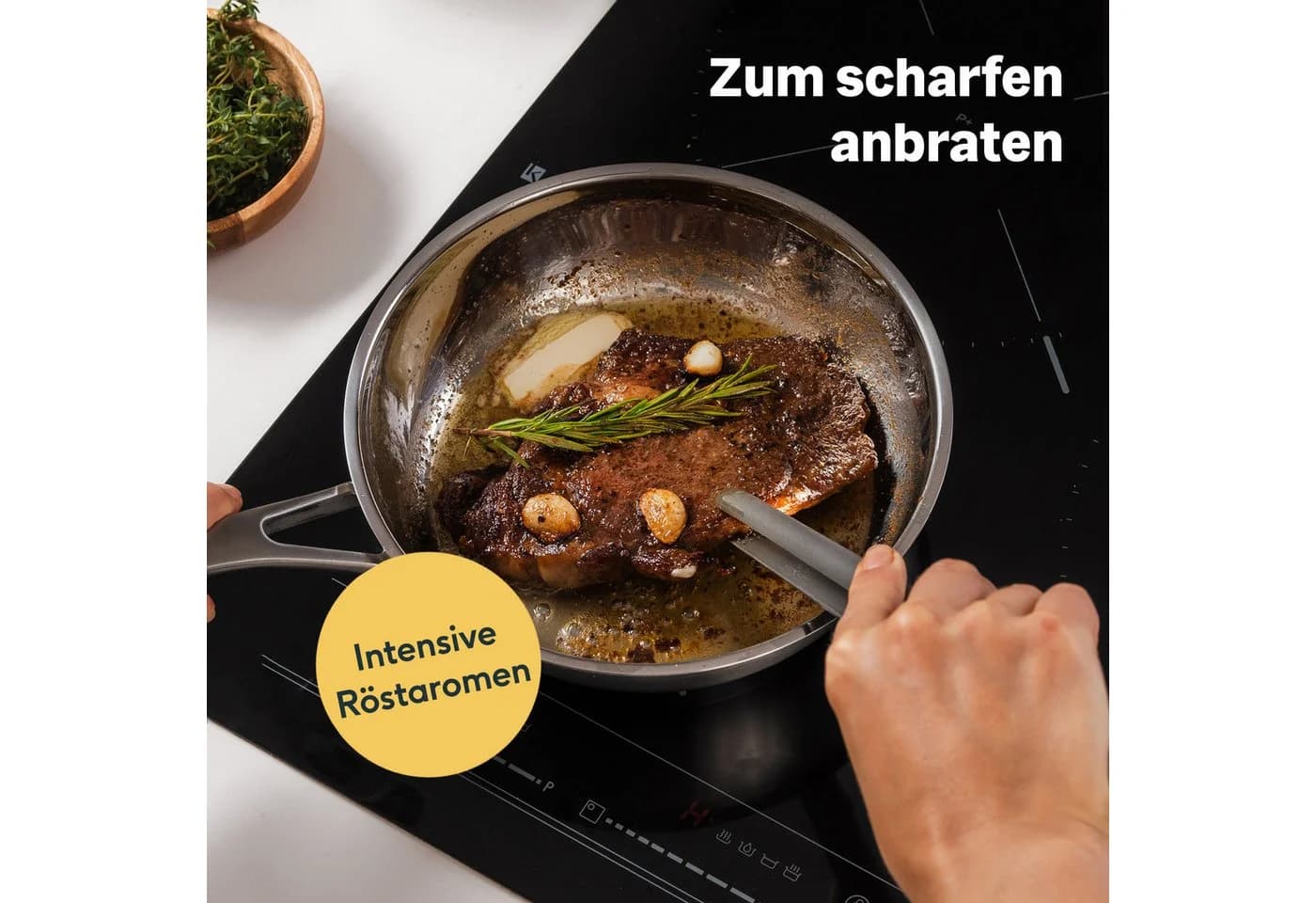 SILBERTHAL Bratpfanne Edelstahl 20cm Unbeschichtet Induktion