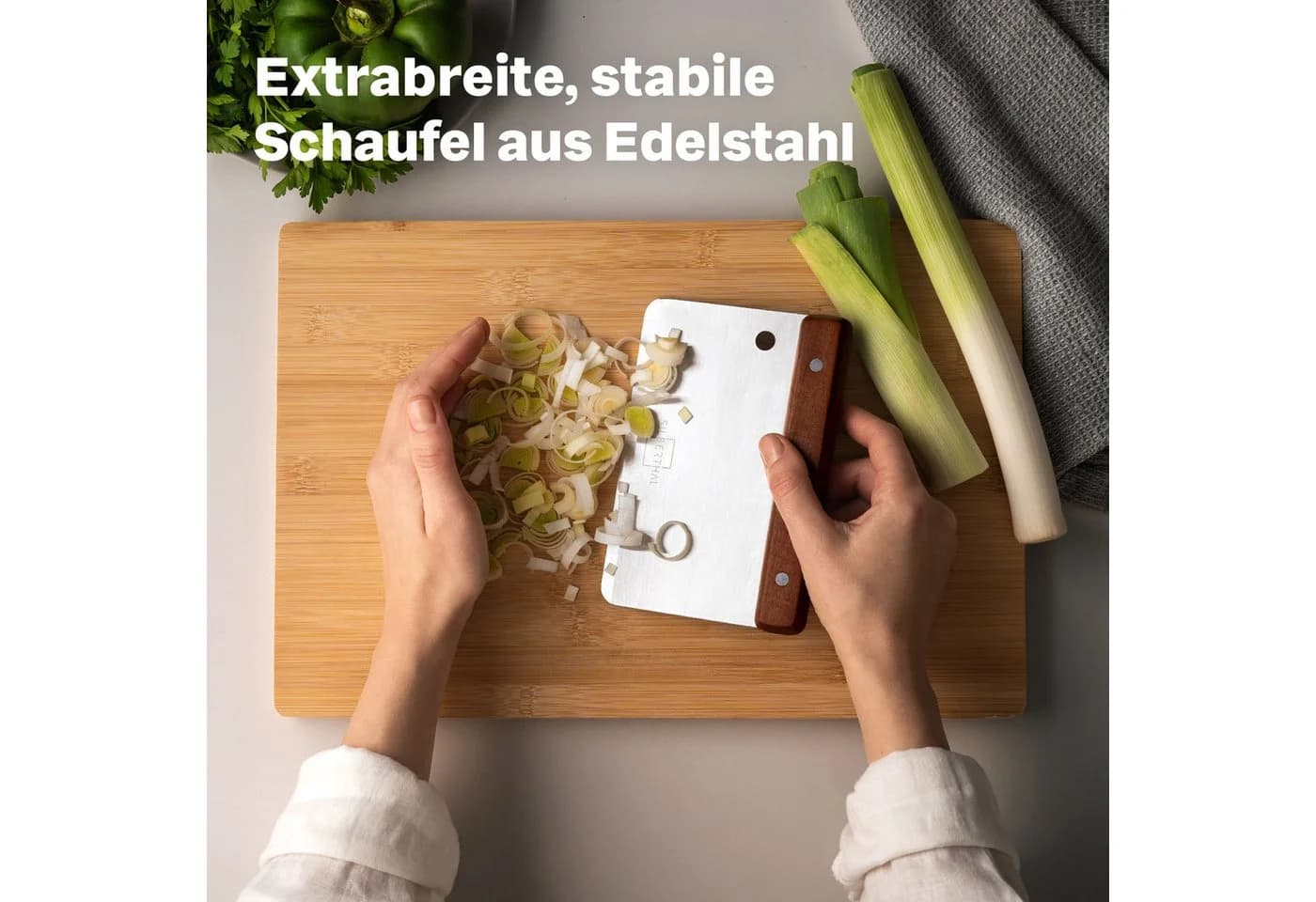 SILBERTHAL Teigschaber Edelstahl 16 cm mit Holzgriff - Bild 5
