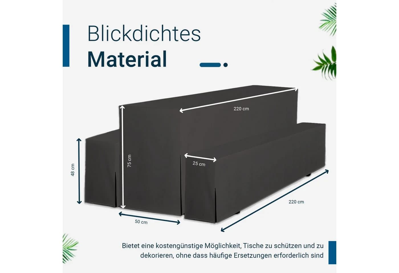 TexDeko Hussen-Set für Bierzeltgarnitur Premium 3-teilig Grau Polyester - Bild 3