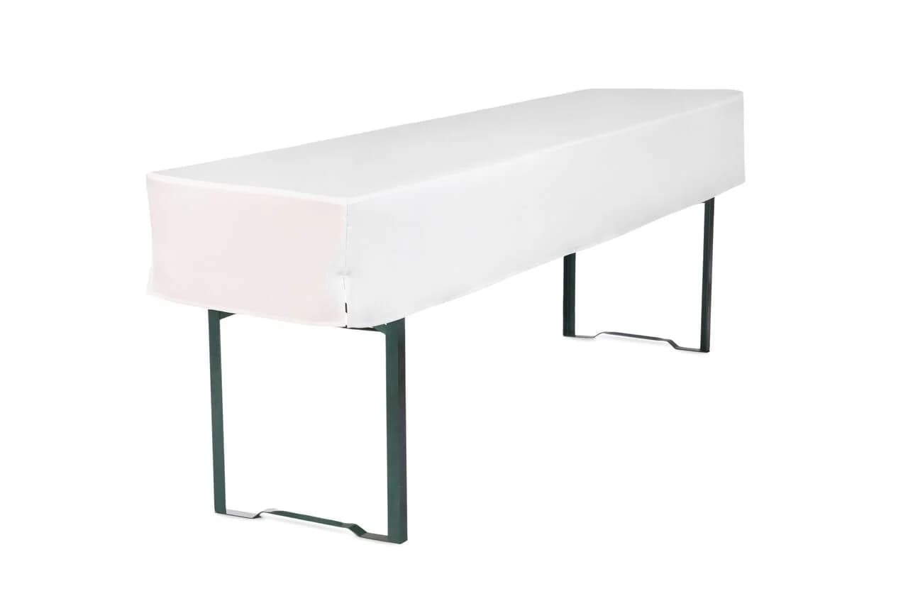 TexDeko Biertischhusse 3/8 Premium - Reinweiß - 220x50/70x30cm - Bild 2