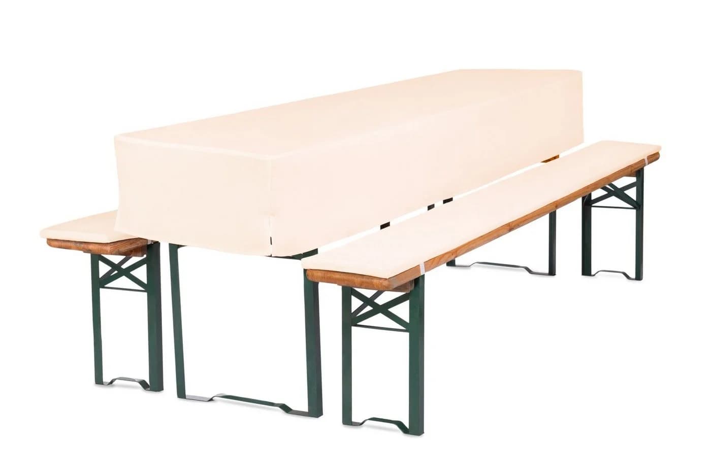 TexDeko Biertischhusse Premium 3/8 Weiß Polyester