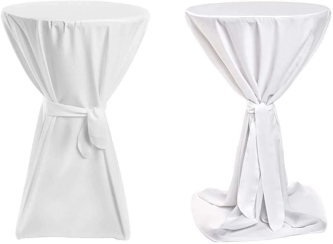 TexDeko Stehtischhusse Premium Weiß Polyester Blickdicht - Bild 2