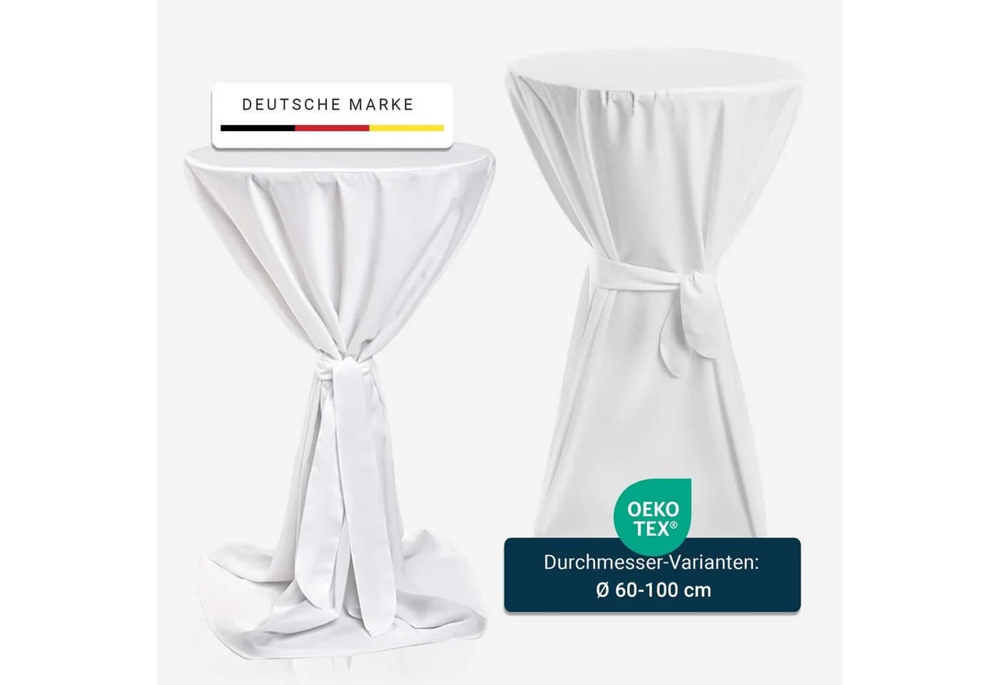 TexDeko Stehtischhusse Premium Weiß Polyester Blickdicht - Bild 3