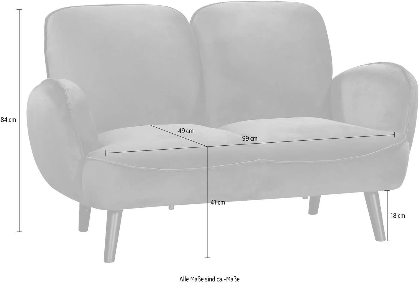 ATLANTIC HOME COLLECTION 2-Sitzer Sofa Ben Grün Samtstoff - Bild 4