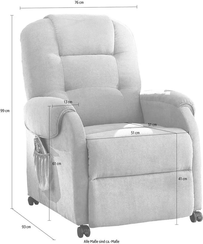 ATLANTIC HOME COLLECTION Relaxsessel Tobi Beige mit Relaxfunktion - Bild 4
