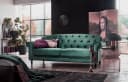 ATLANTIC HOME COLLECTION 2-Sitzer Sofa Carla Grün Samtvelours mit Stauraum Bild 1