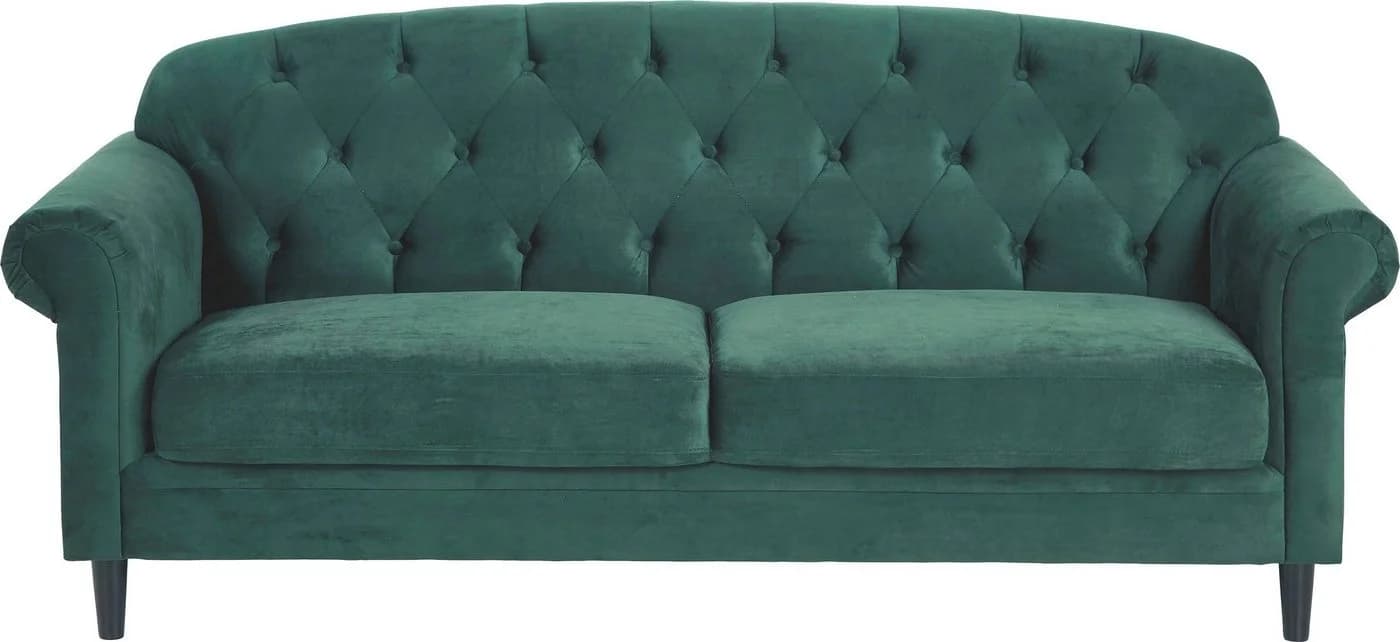 ATLANTIC HOME COLLECTION 2-Sitzer Sofa Carla Grün Samtvelours mit Stauraum - Bild 2