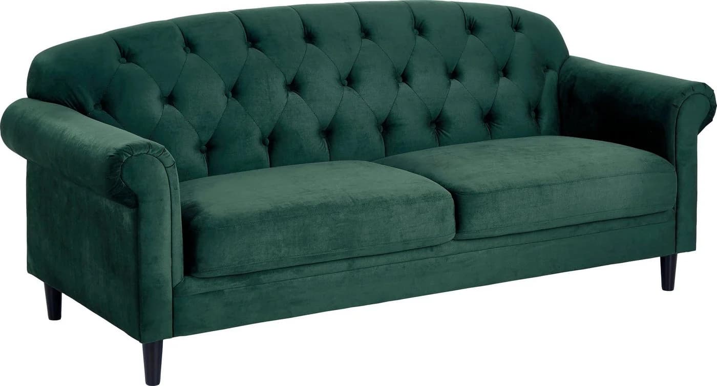 ATLANTIC HOME COLLECTION 2-Sitzer Sofa Carla Grün Samtvelours mit Stauraum - Bild 3