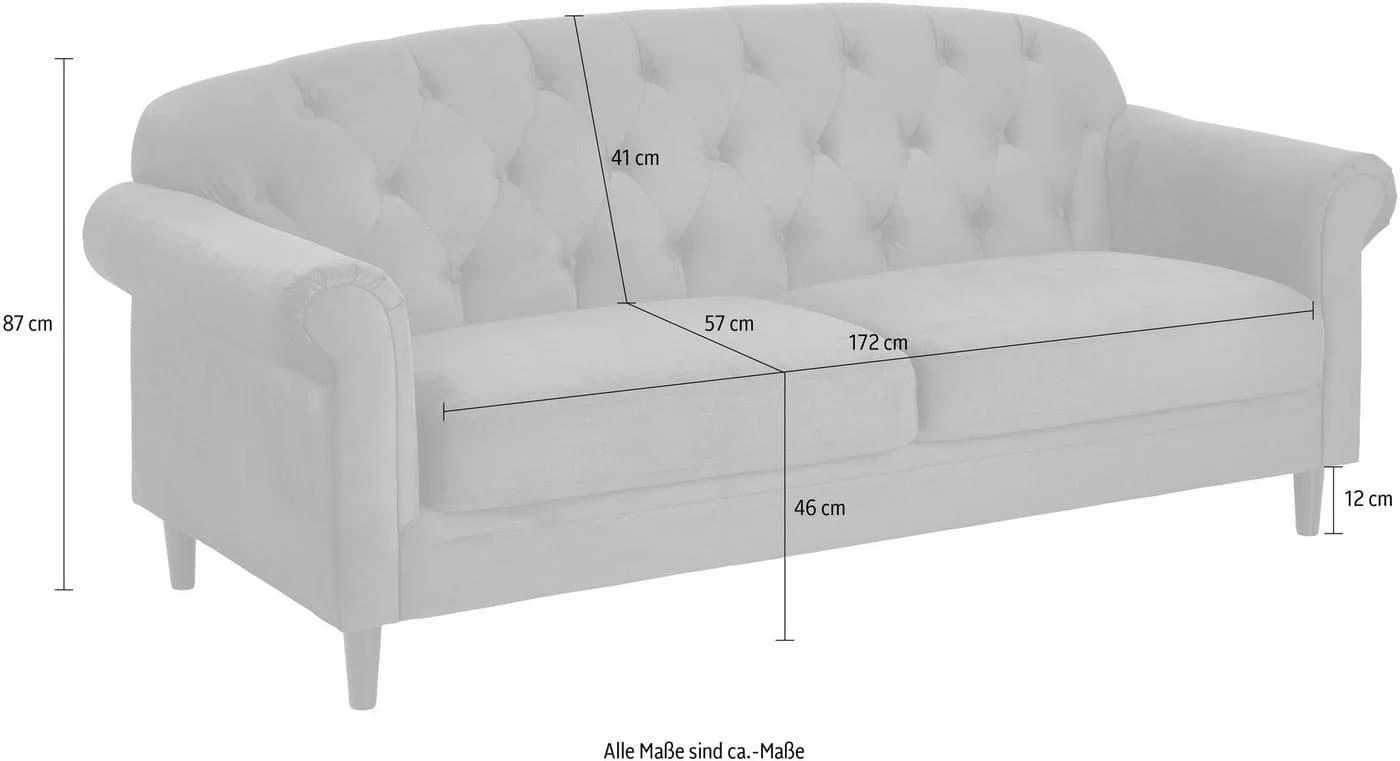 ATLANTIC HOME COLLECTION 2-Sitzer Sofa Carla Grün Samtvelours mit Stauraum - Bild 5