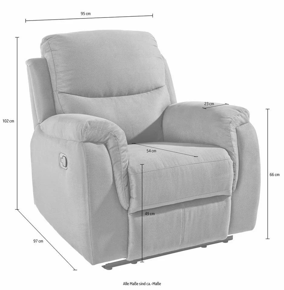 ATLANTIC HOME COLLECTION Relaxsessel Diana Dunkelgrau mit Relaxfunktion - Bild 5
