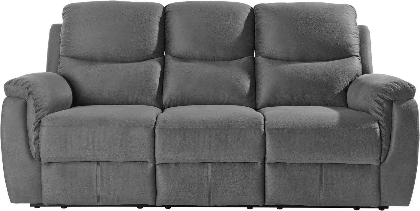 ATLANTIC HOME COLLECTION 3-Sitzer Sofa Diana Grau Relaxfunktion