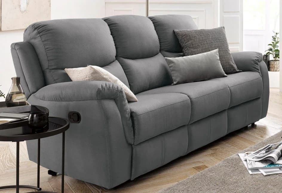 ATLANTIC HOME COLLECTION 3-Sitzer Sofa Diana Grau Relaxfunktion - Bild 2