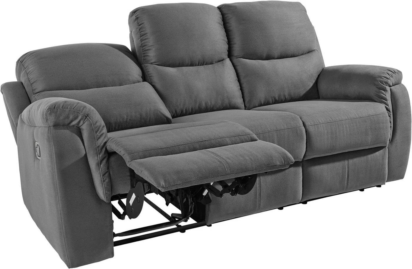 ATLANTIC HOME COLLECTION 3-Sitzer Sofa Diana Grau Relaxfunktion - Bild 5