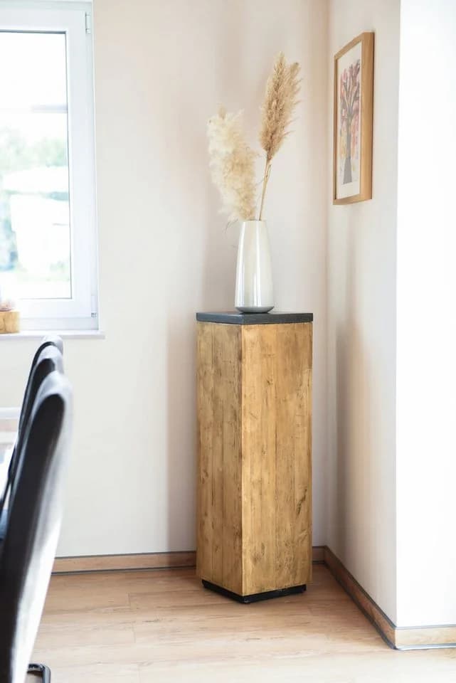 VIVANNO Blumenständer Holz PODEST Rechteckig Braun Maserung