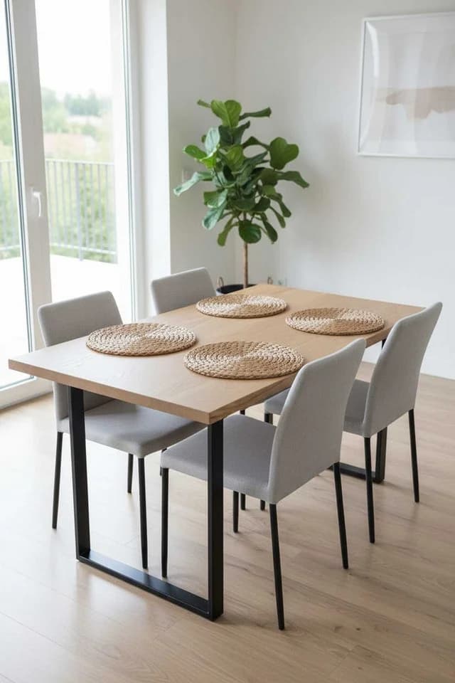 VIVANNO Platzset Wasserhyazinthe ILANA Rund Beige 4er Set - Bild 3