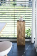 VIVANNO Bodenwindlicht CANDELA Rechteckig Umbraantik Maserung Holz Bild 1