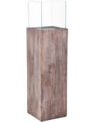 VIVANNO Bodenwindlicht CANDELA Rechteckig Umbraantik Maserung Holz Bild 2