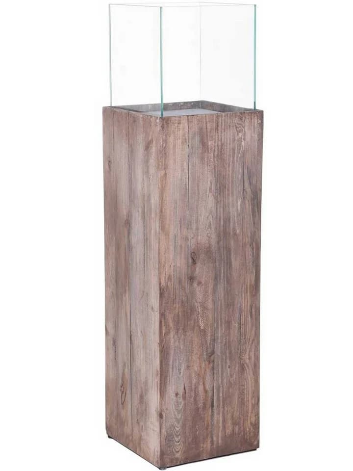 VIVANNO Bodenwindlicht CANDELA Rechteckig Umbraantik Maserung Holz - Bild 2