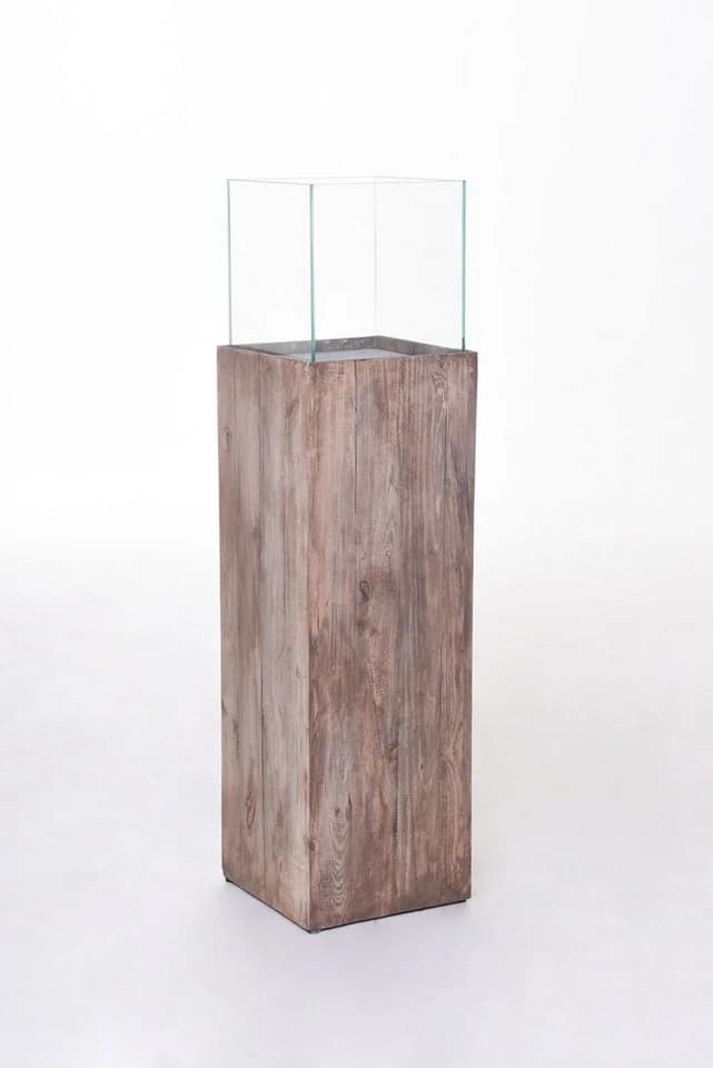 VIVANNO Bodenwindlicht CANDELA Rechteckig Umbraantik Maserung Holz - Bild 4