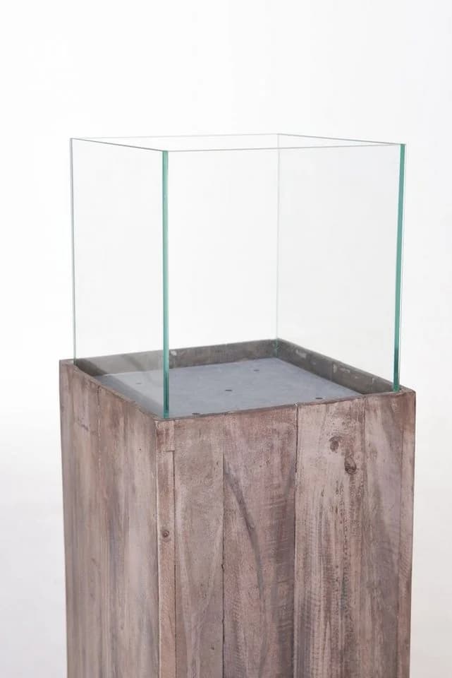 VIVANNO Bodenwindlicht CANDELA Rechteckig Umbraantik Maserung Holz - Bild 5