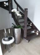 VIVANNO Bodenvase ROYAL Fiberglas Silber Schwarz Muster Bild 1