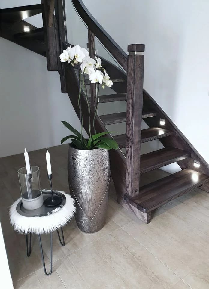 VIVANNO Bodenvase ROYAL Fiberglas Silber Schwarz Muster