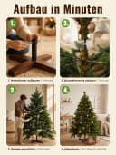 VIVANNO Künstlicher Weihnachtsbaum NORDMANN 150 Rund Grün Bild 5