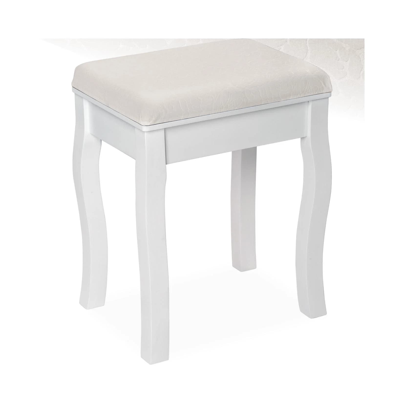 tectake® Schminkhocker Vintage Kunstlederbezug Rosenmuster