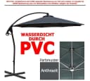 habeig Ampelschirm 3m Wasserdicht Grau PVC Bild 2