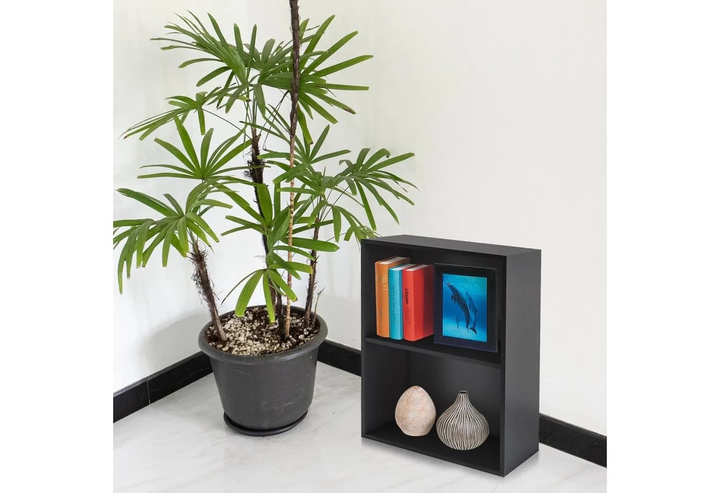 habeig Bücherregal Tube Schwarz 2 Fächer Standregal - Bild 5