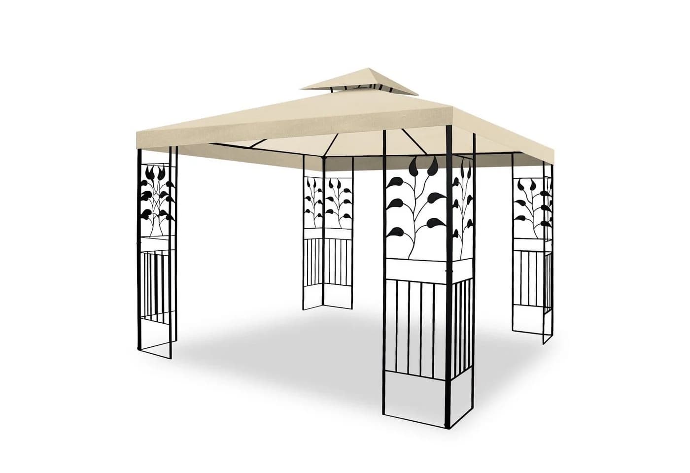 habeig Pavillon Toskana 3x3m 100% Wasserdicht Beige Metall - Bild 2