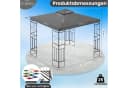 habeig Pavillon Romantika 3x3m Wasserdicht Metall Anthrazit Bild 4