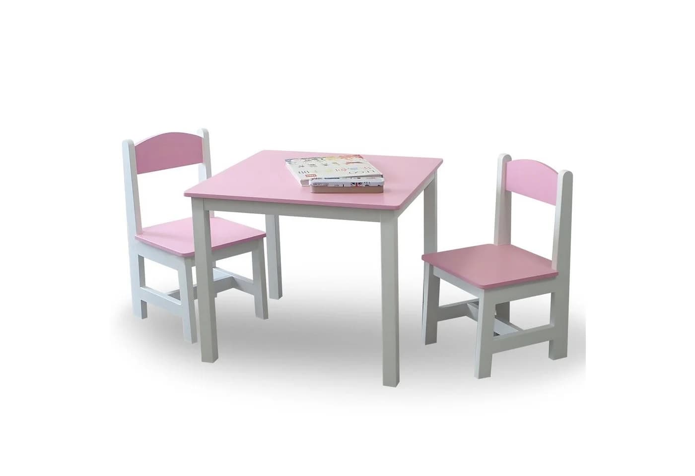 habeig Kindersitzgruppe mit Tisch und 2 Stühlen Rosa/Weiss - Bild 2