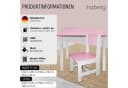 habeig Kindersitzgruppe mit Tisch und 2 Stühlen Rosa/Weiss Bild 3