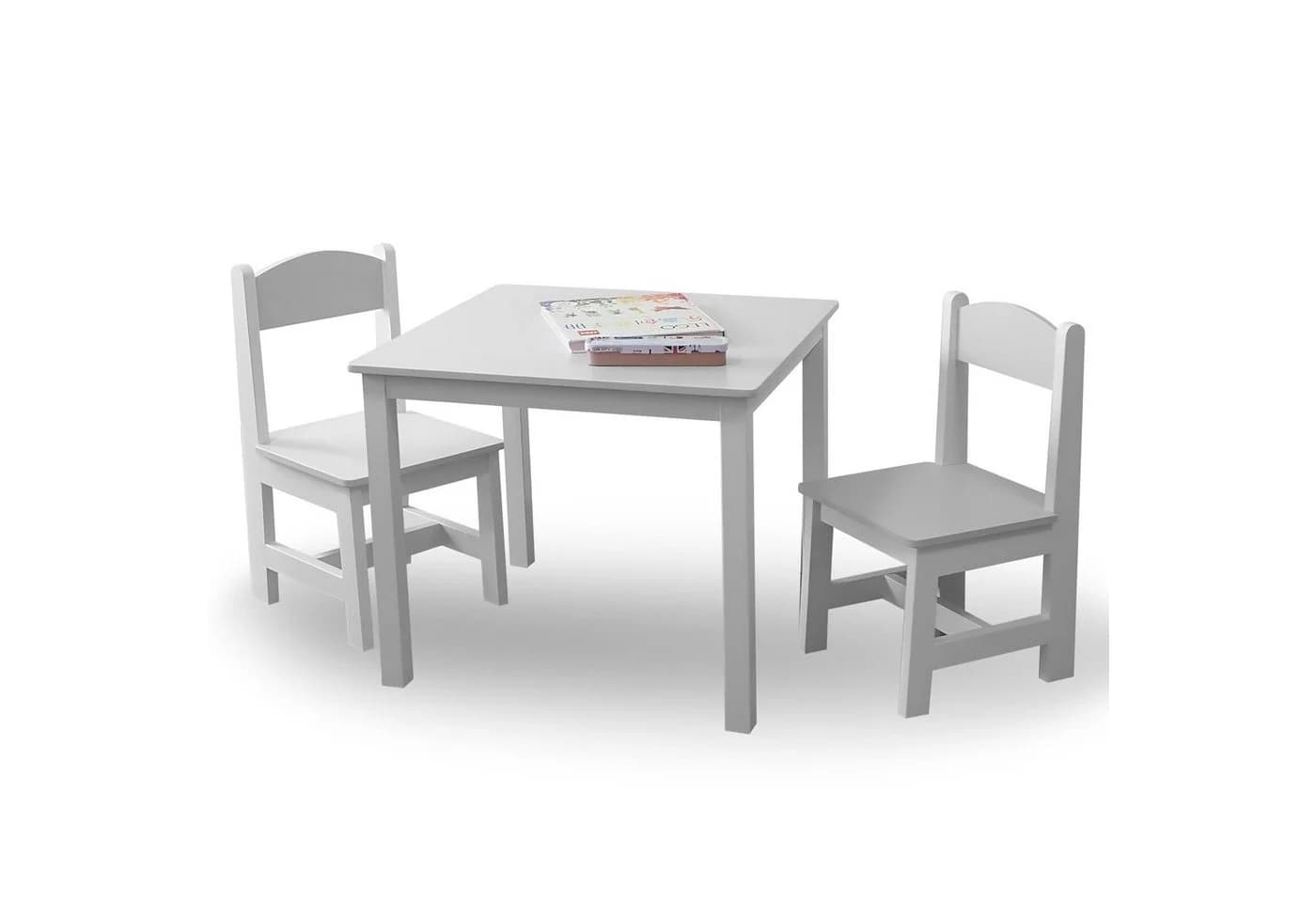 habeig Kindersitzgruppe Tisch & 2 Stühle Weiß Modern - Bild 2