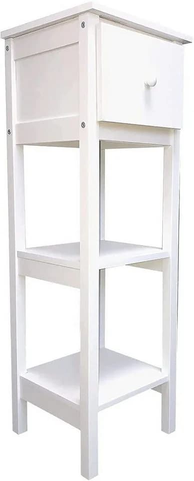 habeig Beistelltisch Badschrank Flurtisch Salontisch Badezimmerschrank Tisch Weiß - Bild 2