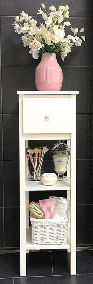 habeig Beistelltisch Badschrank Flurtisch Salontisch Badezimmerschrank Tisch Weiß - Bild 5