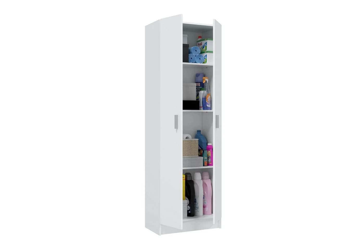 habeig Mehrzweckschrank Weiß 180 cm mit 2 Türen