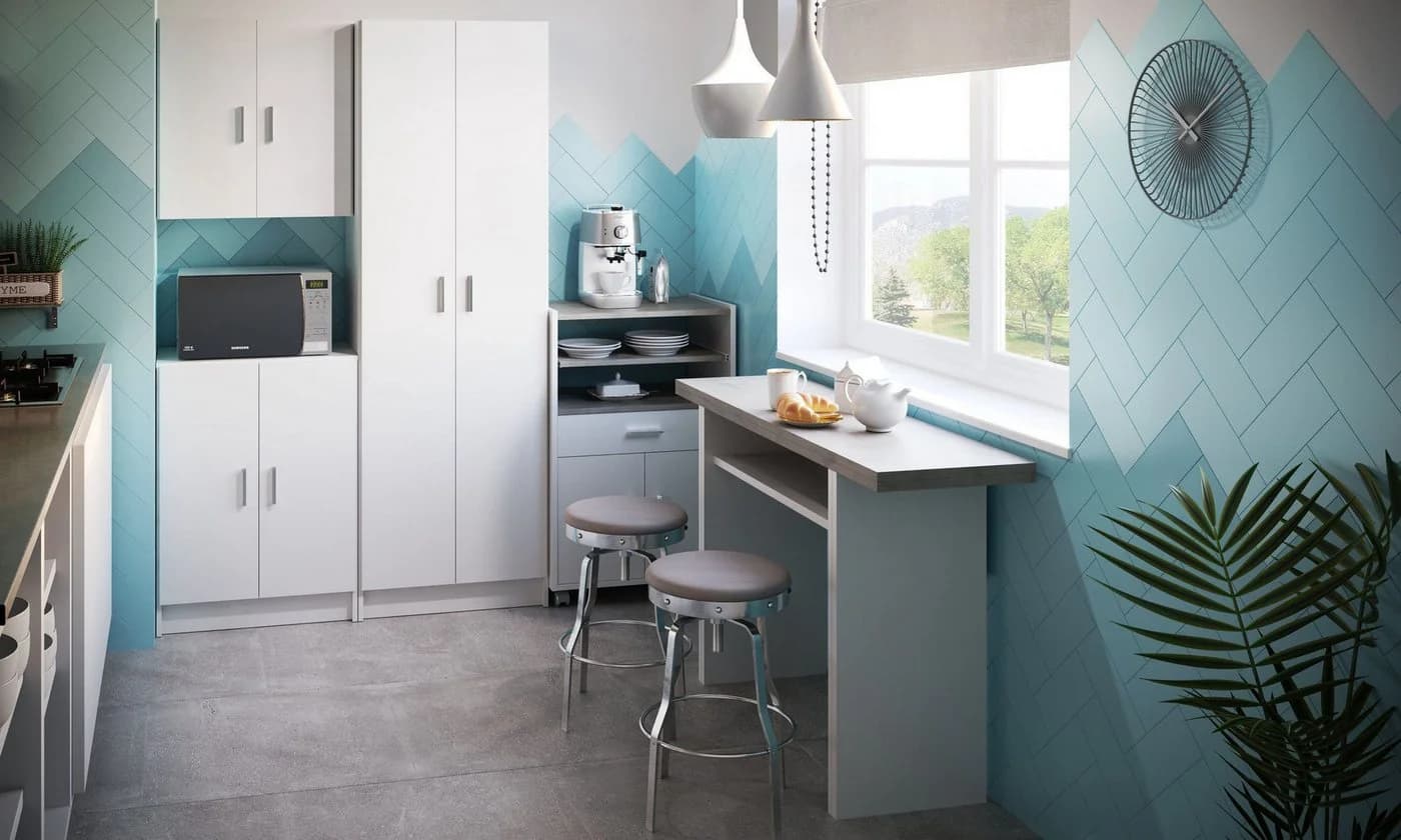 habeig Mehrzweckschrank Weiß 180 cm mit 2 Türen - Bild 5