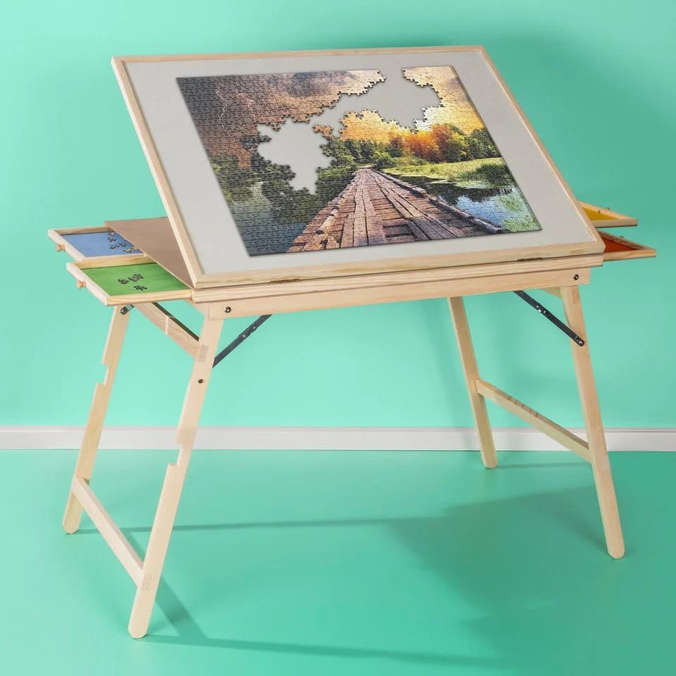 habeig Puzzleunterlage Puzzletisch 1.500 Teile mit langen Beinen - Bild 2