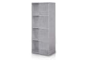 habeig Bücherregal Tube Grau 4 Fächer Standregal Bild 2