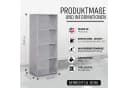 habeig Bücherregal Tube Grau 4 Fächer Standregal Bild 3