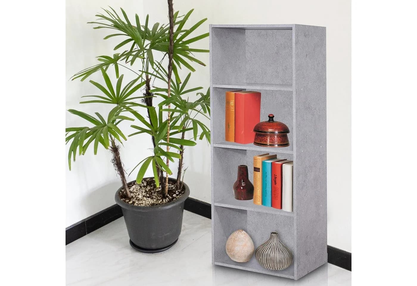 habeig Bücherregal Tube Grau 4 Fächer Standregal - Bild 5