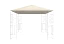 habeig Pavillon-Ersatzdach Beige PVC-Beschichtung 3x3m Bild 2