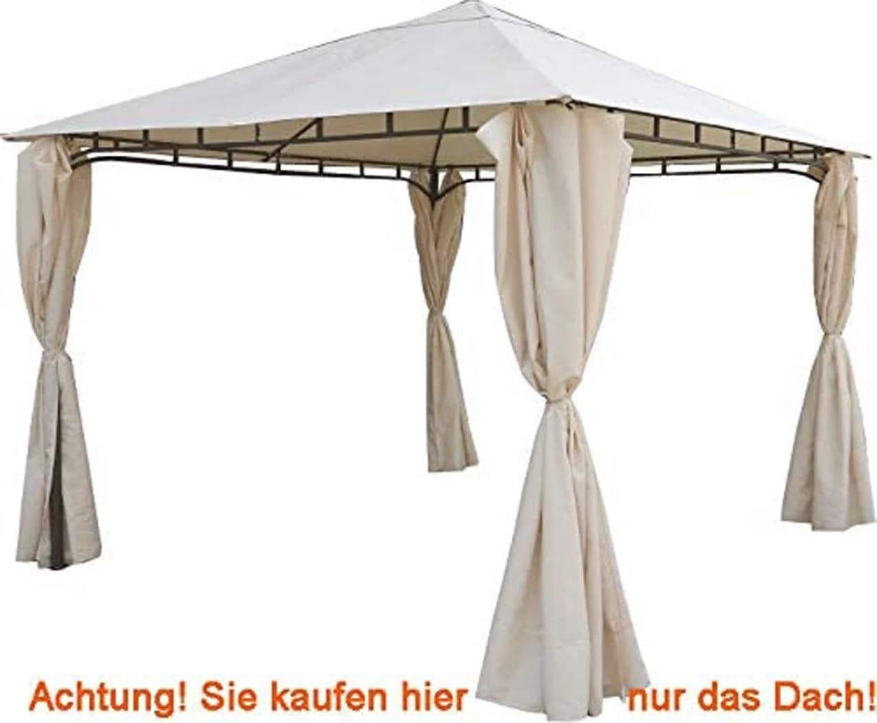 habeig Pavillon-Ersatzdach Beige PVC-Beschichtung 3x3m - Bild 5