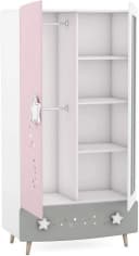 habeig Kleiderschrank Himmelssterne #441 Rosa/Weiß Mädchen Kinderzimmer Bild 3