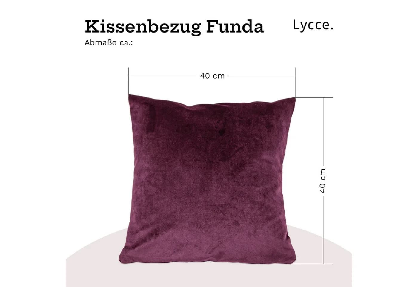 Lycce FUNDA Retro Samt Kissenbezug Berry 40x40 cm - Bild 3